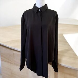 Women’s Long Sleeves Button Front Blouse Black Size 1XL NWOT